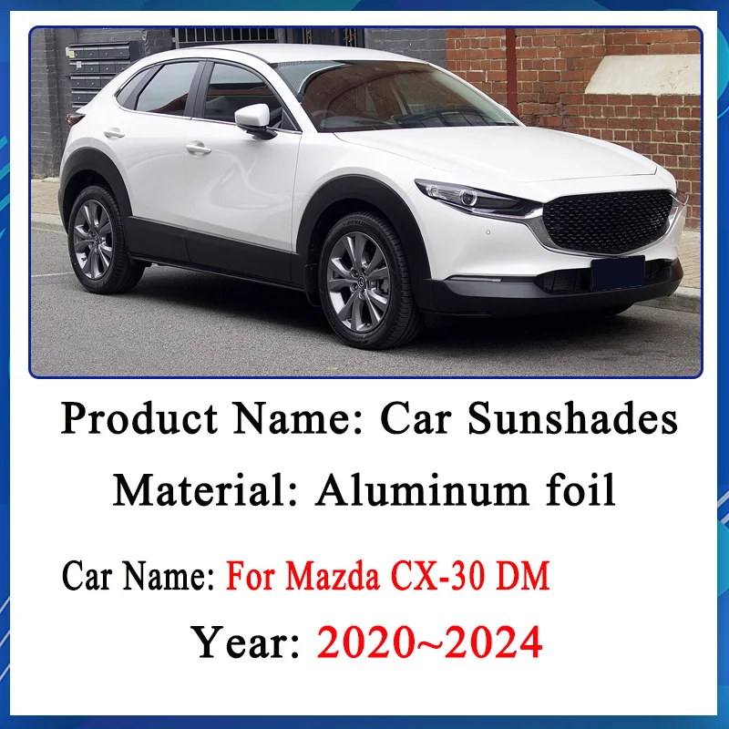 

Car Full Coverage Sunshades For Mazda CX-30 DM 2020-2024 Sun Shade Anti-UV Privacy Blocks Cars Heat insulation Car Accessories