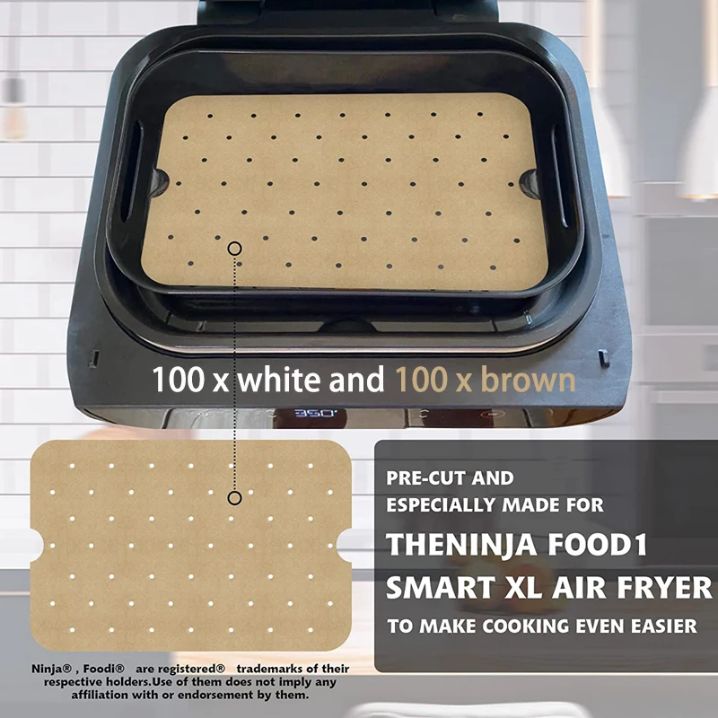 200 Pcs Air Fryer Parchment Paper Liners For Ninja Foodi XL Smart FG551 6-In-1 Indoor Grill For Ninja Foodi Accessories