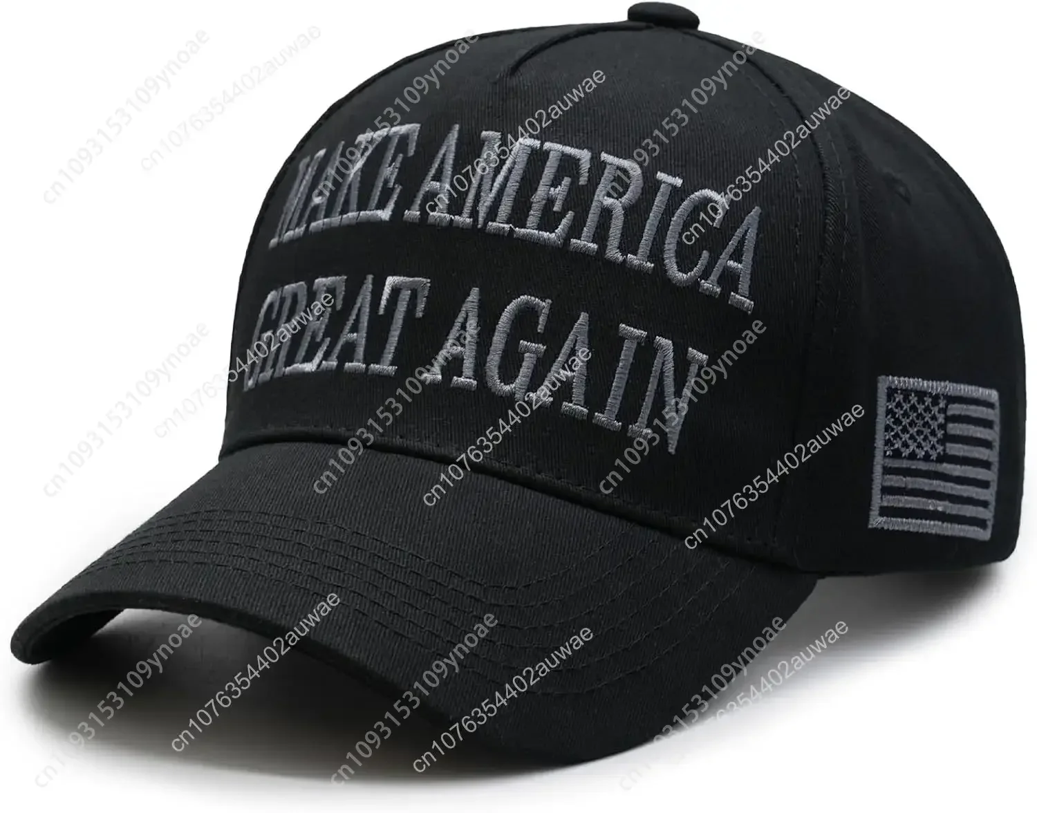 Donald Trump Musk 45-47 Never Surrender MAGA Hat Make America Great Again Slogan met Amerikaanse vlag Verstelbare baseballpet Zwart