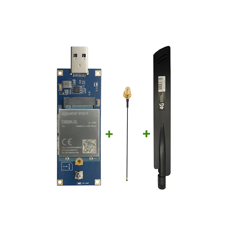 Quectel EM060K-GL EM060KGLAA-M22-SGADA LTE-A Cat 6 module M.2 DL 2 Carrier Aggregation MIMO With Antenna USB 3.0 Board Kit