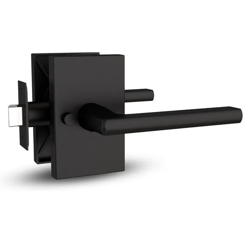 

Glamor Privacy I Lever Door Handle Set for Hallway, Closet and Bathroom I Reversible Heavy Duty I Fits All Standard Door Sizes