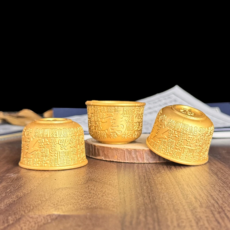 Brass Serving Bowl Cup Chinese Ritual Buddhist Offering Water Bowl Brass Tibetan WorshipTemple Water Tea Container