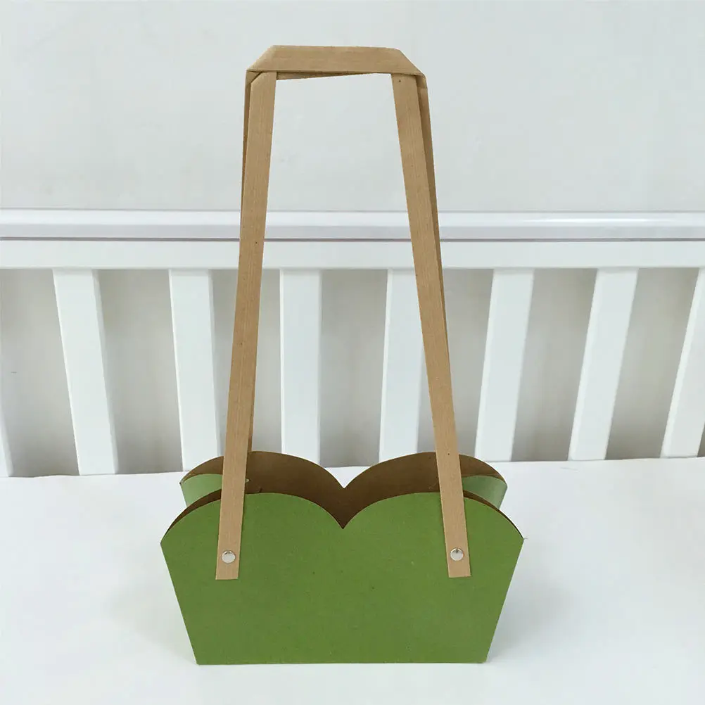 

8pcs Portable Waterproof Brown Paper Basket For Flower Shop Supplies Plant Decoration Succulent Storage Box Flower Baskets