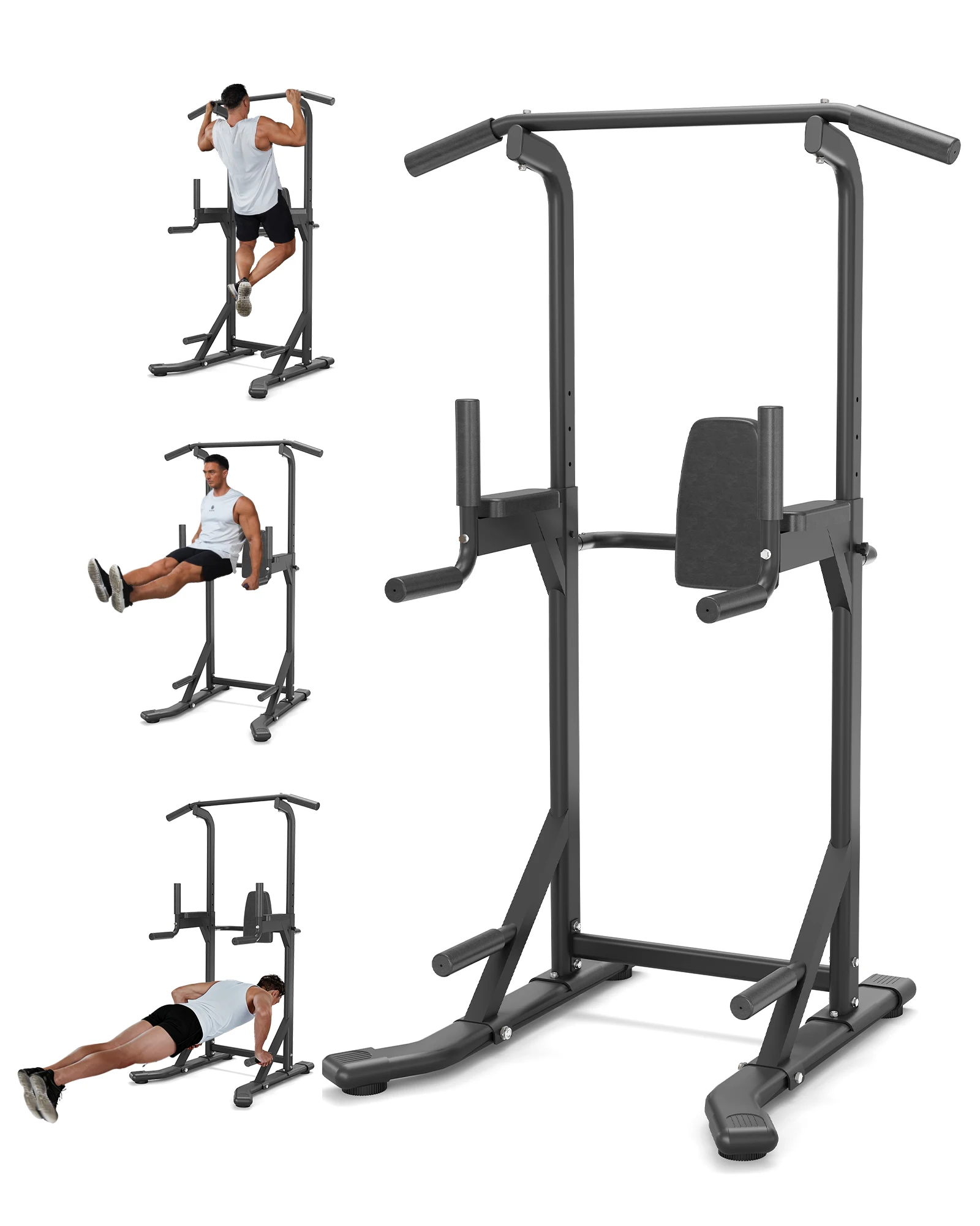 Heavy Duty Power Tower Pull Up Bar & Dip Station - 450LB Capacity - Adjustable Height - Multi-Functional Strength Training Equipment for Home Gym, Pull-Ups, Dips & Leg Raises