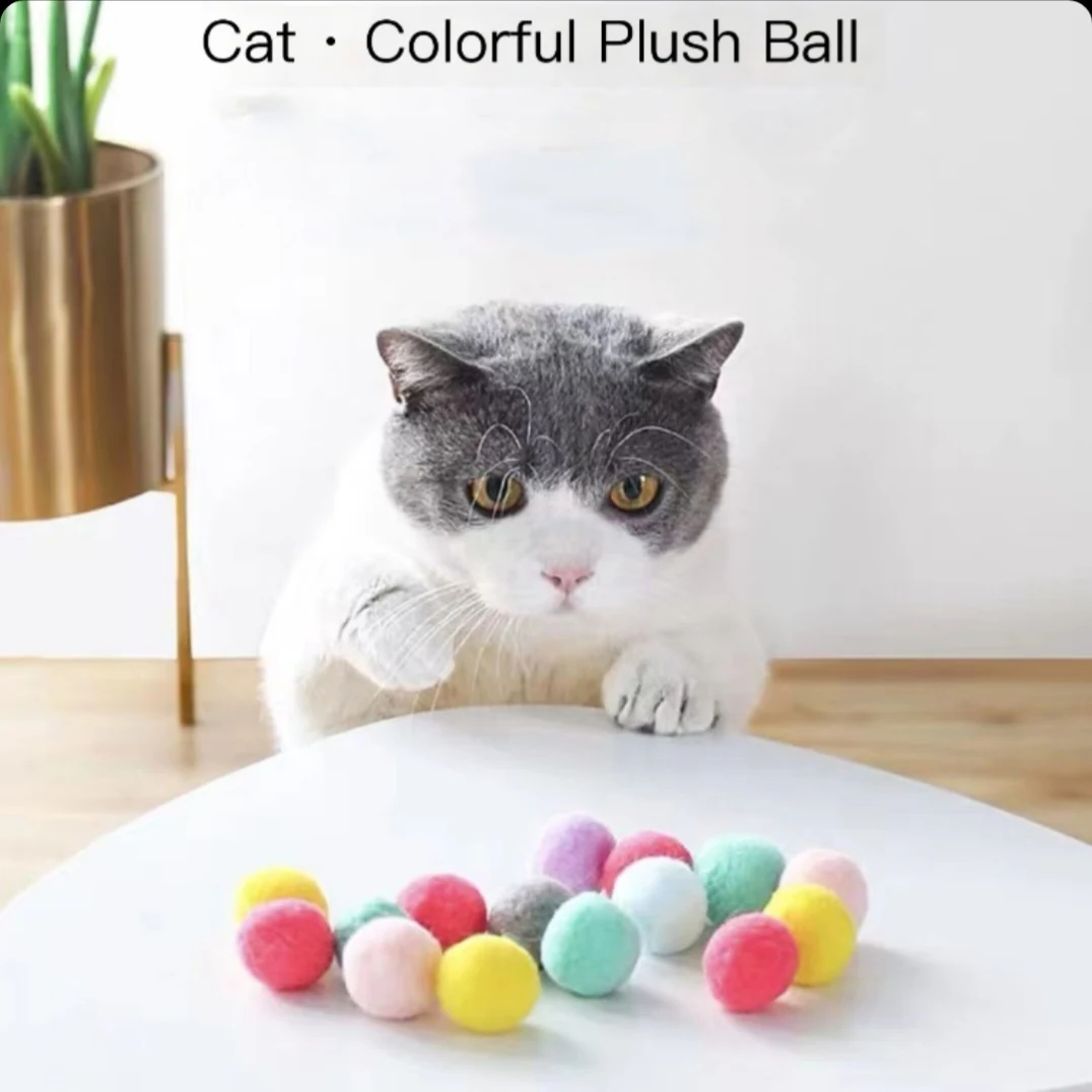 Cat Toy Plush Ball Plush Ball Launcher Gun Self Hi Relief Silent Plush Ball Elastic Bite Resistant Cat Teasing Stick