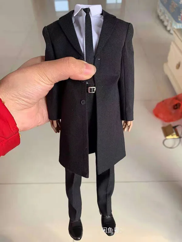 

B1-4 1:6th Black coat suit set For 12" male Worldbox AT020 narrow shoulder Body