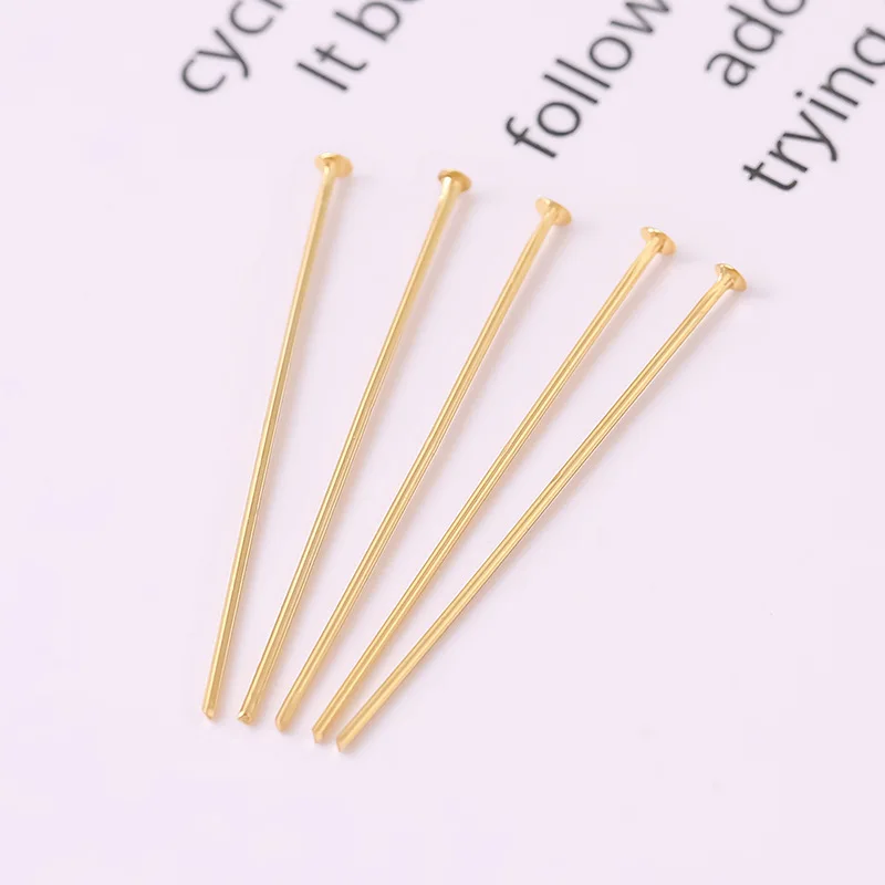 50 teile/los 18K Gold Überzogene Messing Auge Pin/Kugelkopf Pin/Flachkopf Pin Liefert Für Ohrring schmuck Handwerk Machen DIY Zubehör