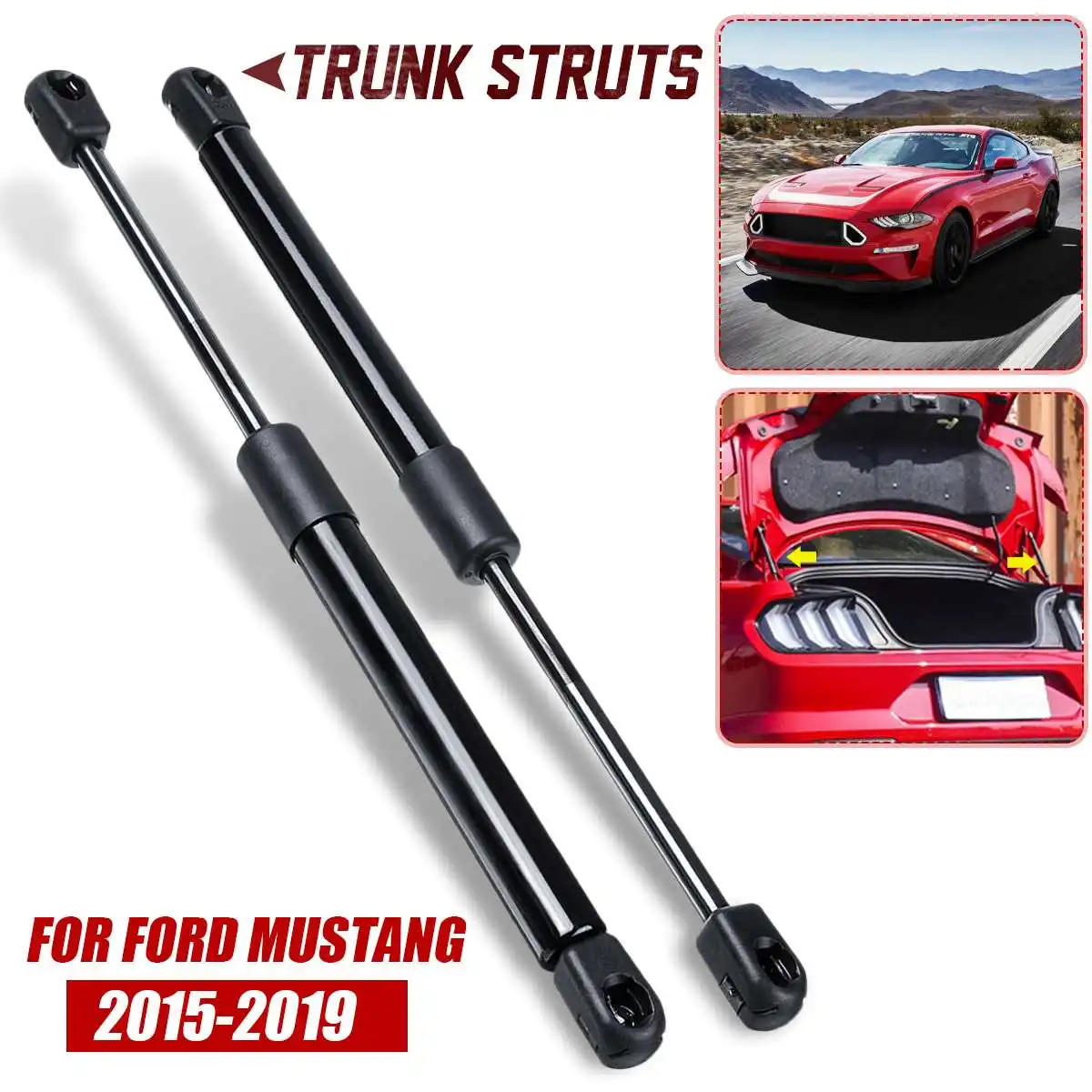 2pcs Rear Trunk Tailgate Boot Gas Spring Shock Lift Strut Struts Support Bar Rod For Ford For Mustang 2015 2016 2017 2018 2019