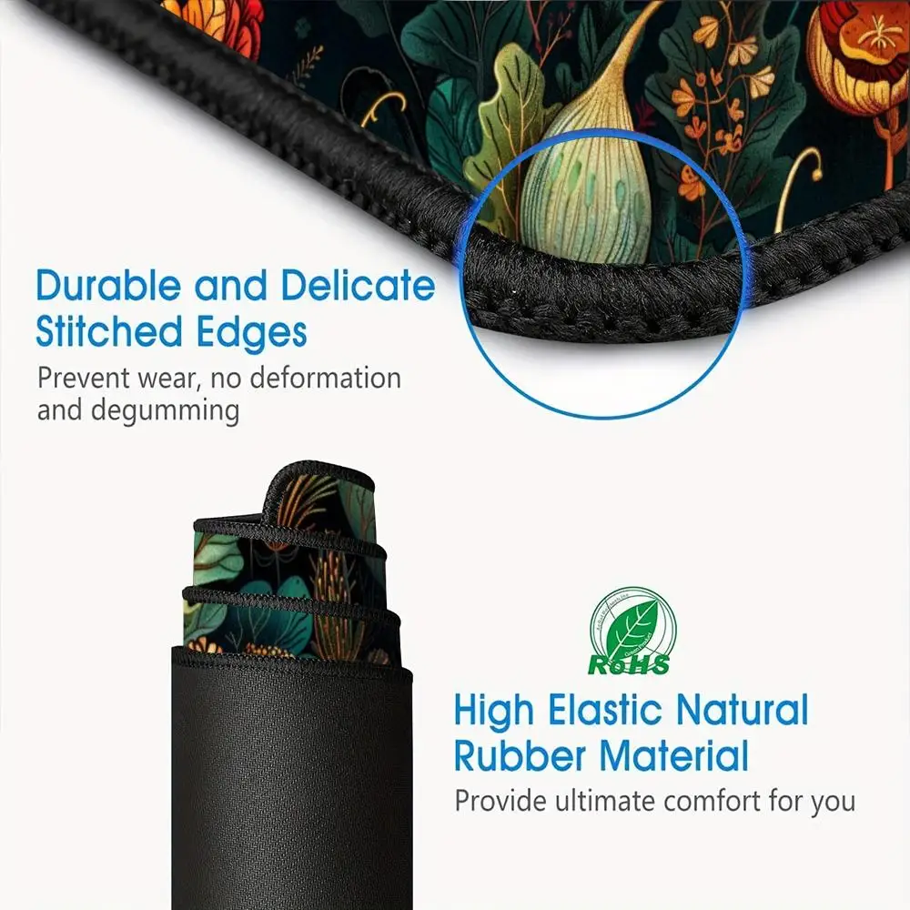 Base in gomma antiscivolo per tappetino per mouse per ufficio e decorazioni per la casa Tappetino per mouse con bordo bloccato di grandi dimensioni per tastiera e scrivania del computer da gioco