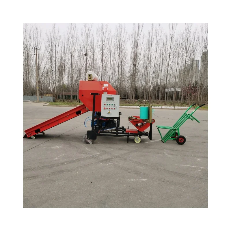 Horozontal Silage Packing Machine 50 kg Corn Silage Packing Green Straw Baler Machine with diesel Engine