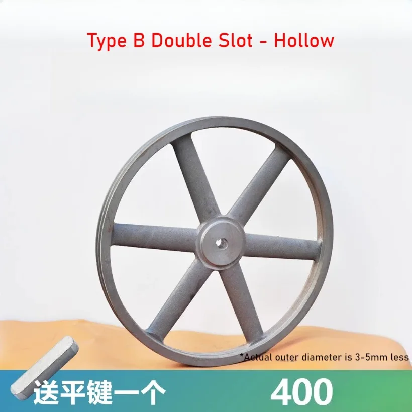 

B2-400 Треугольное ременное колесо типа B с двойной канавкой, внешний диаметр 450 мм, чугунный ремень двигателя, дисковые аксессуары для двигателя, 1 шт.