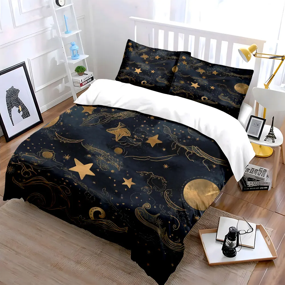 

Starry Night Decorative Set Soft Skin-Friendly Bedding Set Includes 1 Duvet Cover And 2 Pillowcase, Gift