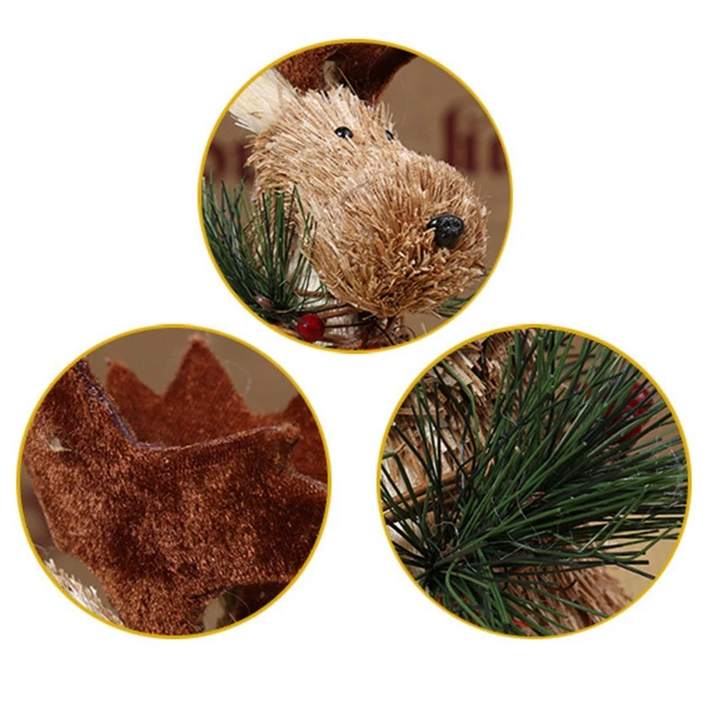 عيد الميلاد الأيائل زخرفة القش الاصطناعي الرنة تفعل الانقسامات الحيوان لدمية المنزل حديقة سطح المكتب الديكور حزب مفضل #3