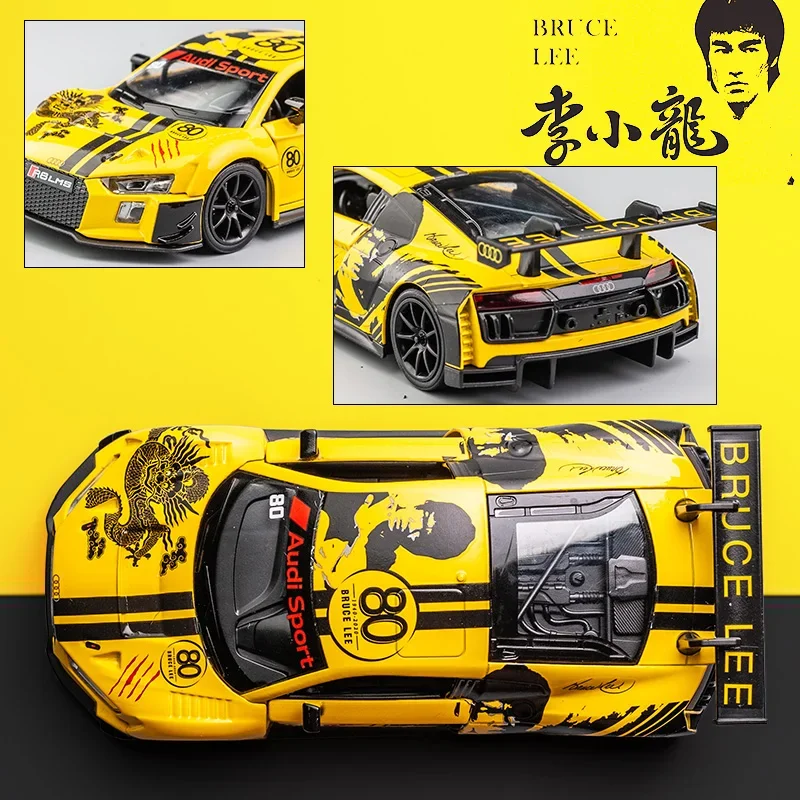 1: 32 Audi Sport R8 LMS CUP Alloy Metal Vehicles Die cast Toy Vehicles Sound and Light Collection Childrens Birthday Toy Gifts