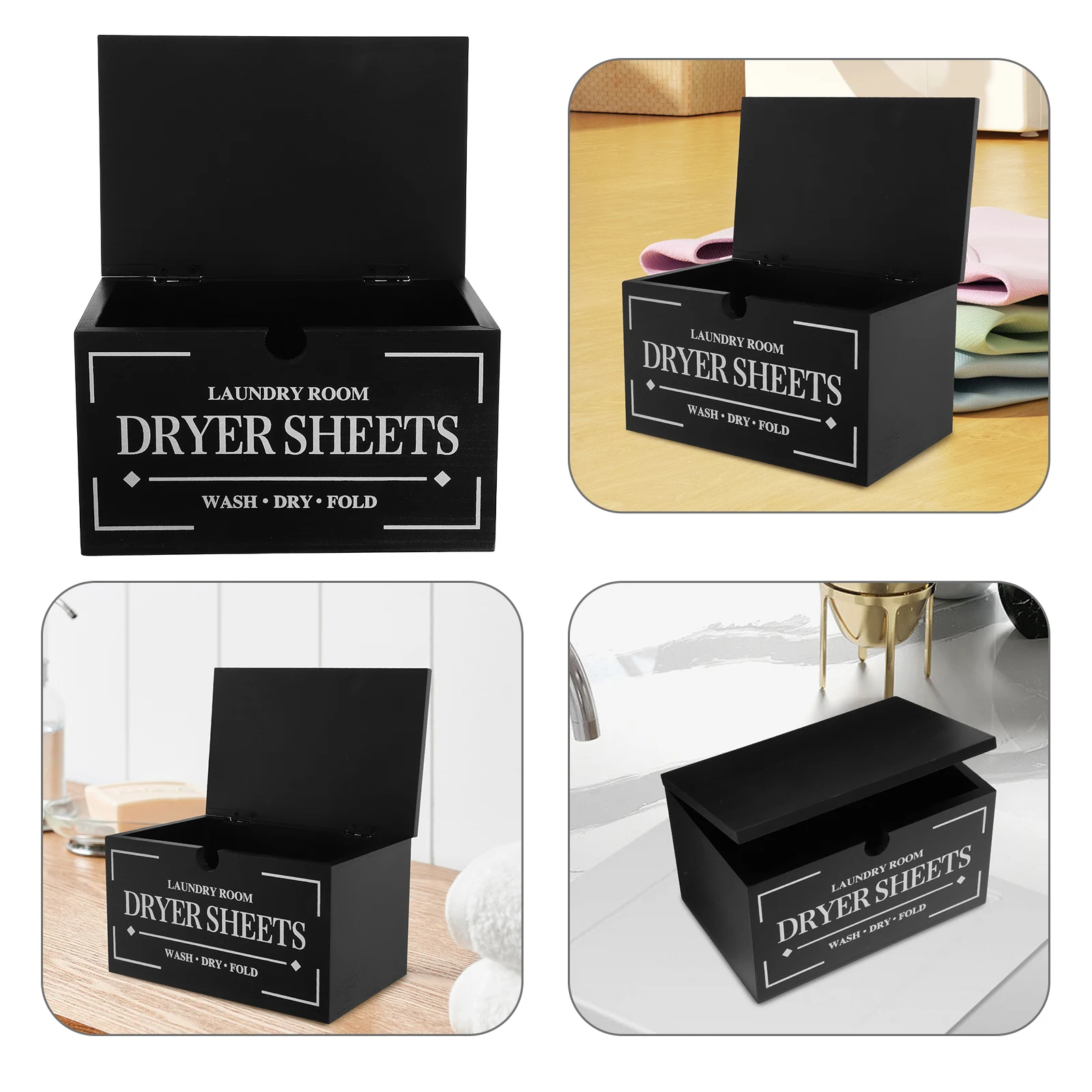 

Desktop Storage Box Dryer Paper Decorative Wood Organization Farmhouse Laundry Room