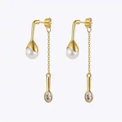 ENFASHION Special Spoon Pendant Earring Stainless Steel Gold Color Drop Earrings Pendientes Mujer Fashion Jewelry Party E221364