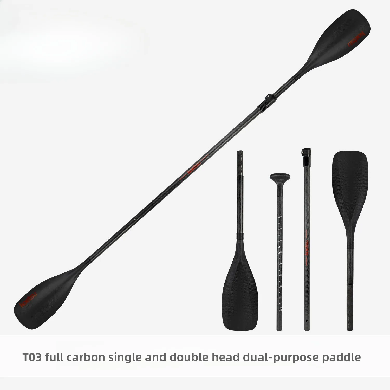 Full Carbon Single Double Head Dual-purpose Paddle KAYAK Kayak SUP Paddle Board Backpack Boat Single Head Pulp
