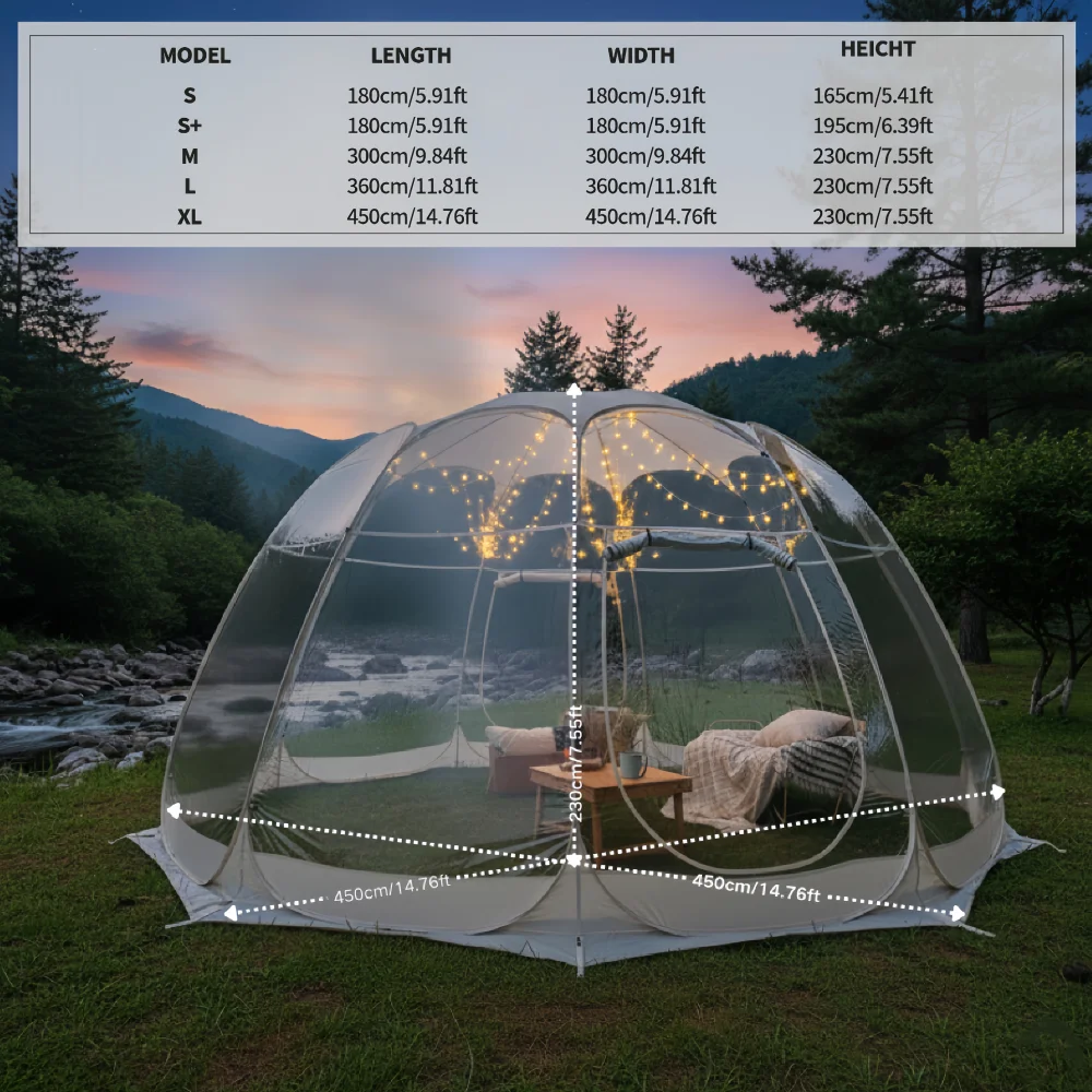 Large Clear Bubble Tent 4-6 Person Pop Up PVC Dome Backyard Garden Patio Camping Family Party Wedding Photo Booth Instant