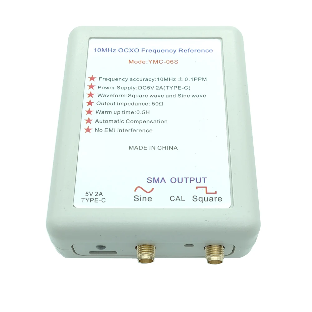 

10MHz OCXO Frequency Reference Source, Square Wave Sine Wave Two Outputs, Frequency Can Be Corrected USB Power Supply