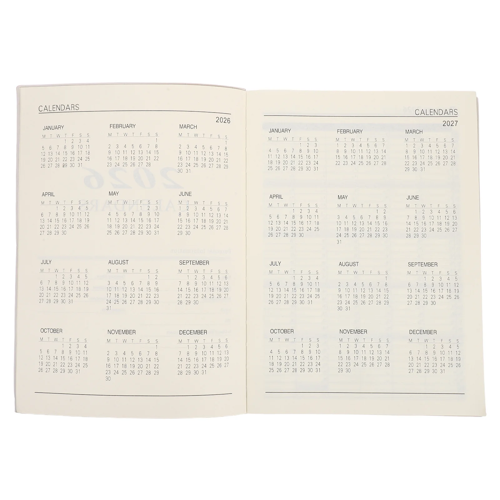 

PU A4 2026 Daily Planner Appointment Calendar English Paper 11.2x8.2 Academic Schedule Notebook Office Student Gift