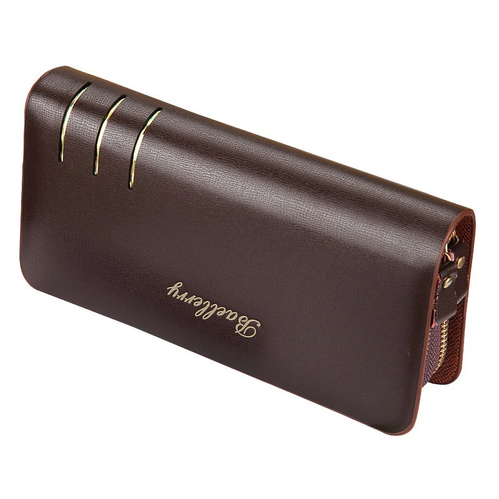 

Мужской длинный кошелек премиум-класса из искусственной кожи, многофункциональный органайзер с блокировкой RFID на молнии для путешествий