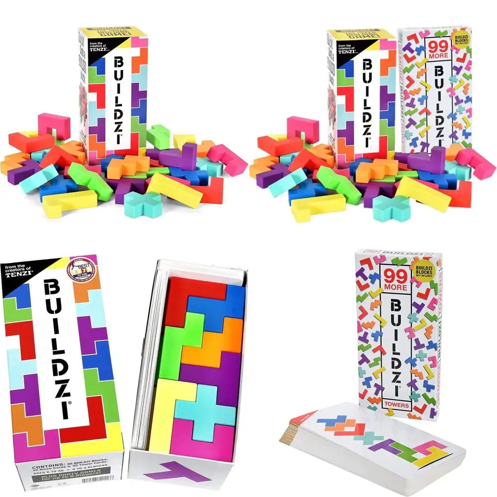 Apilamiento rápido, expansión de juego de construcción de bloques: 100 formas de jugar: diversión para fiestas familiares a partir de 6 años