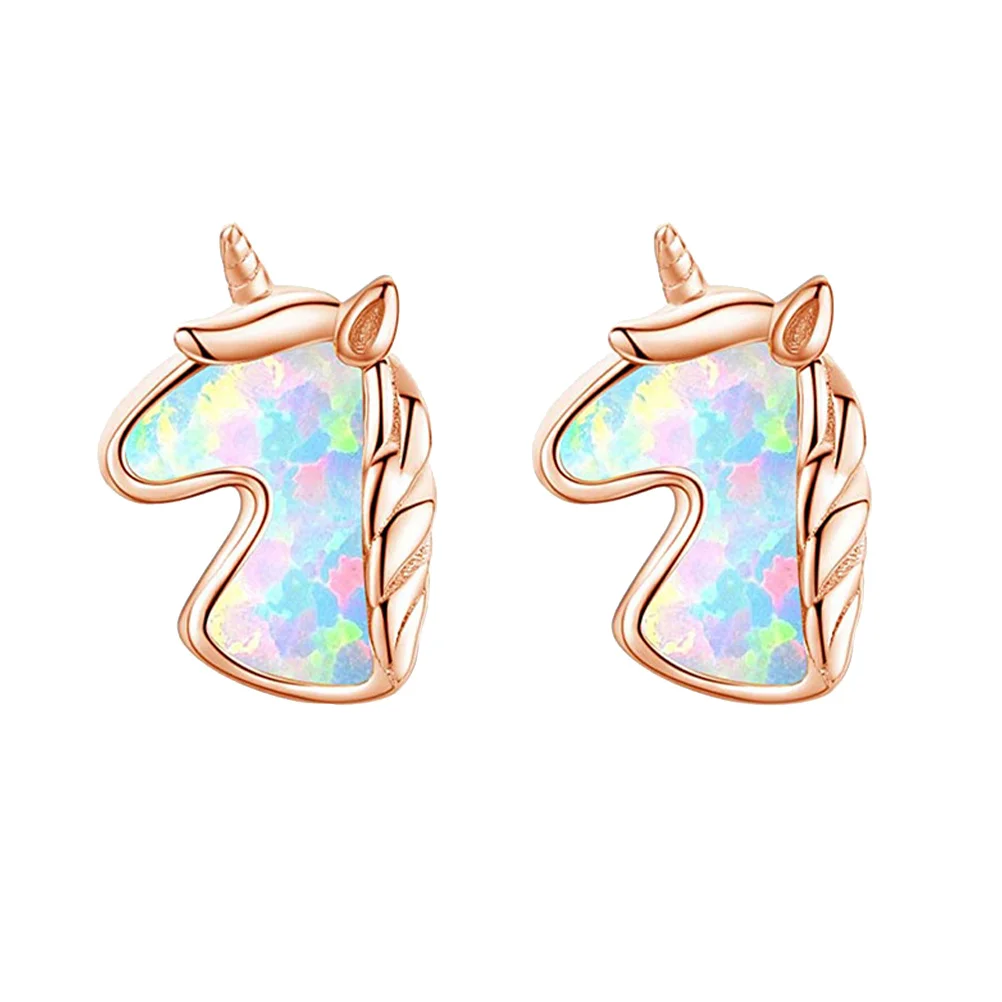 

Opal Ear Stud Earrings Elegant Animal Design Copper Jewelry Creative Ear Decor Festival Party Daily Wear Birthday Gift