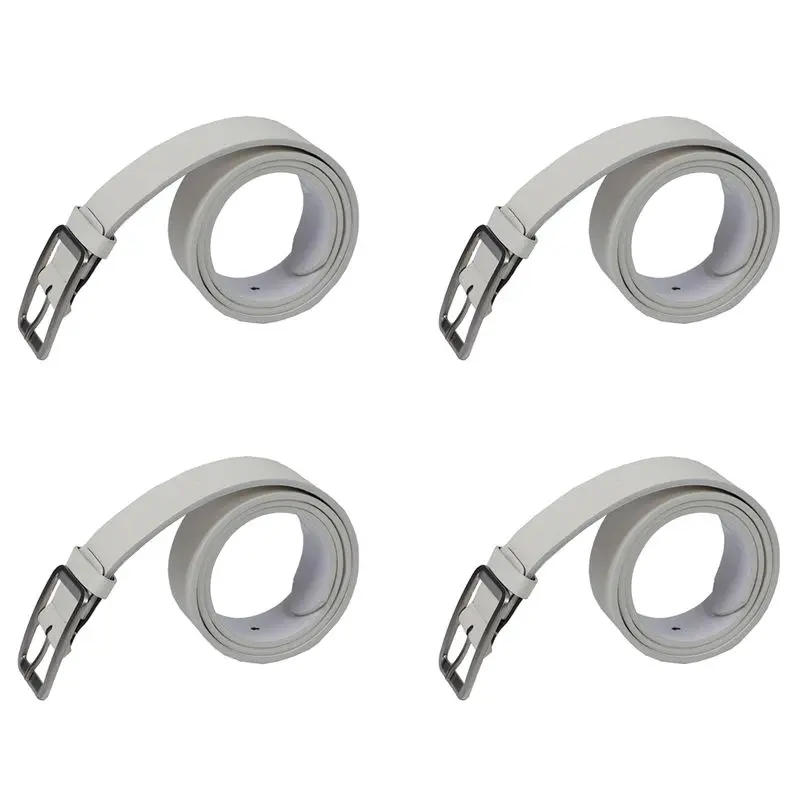 

4X Men's Casual Waistband Belt Faux Leather Belt Buckle Waist Strap Belts White Multi-Purpose