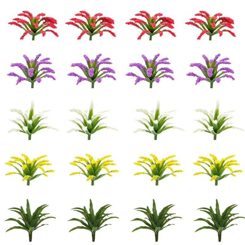 30Pcs Height 2.4cm Simulation Miniature Flower Grass Plant Model Kits DIY Building Sand Table/Dollhouse/Micro Scene Decoration