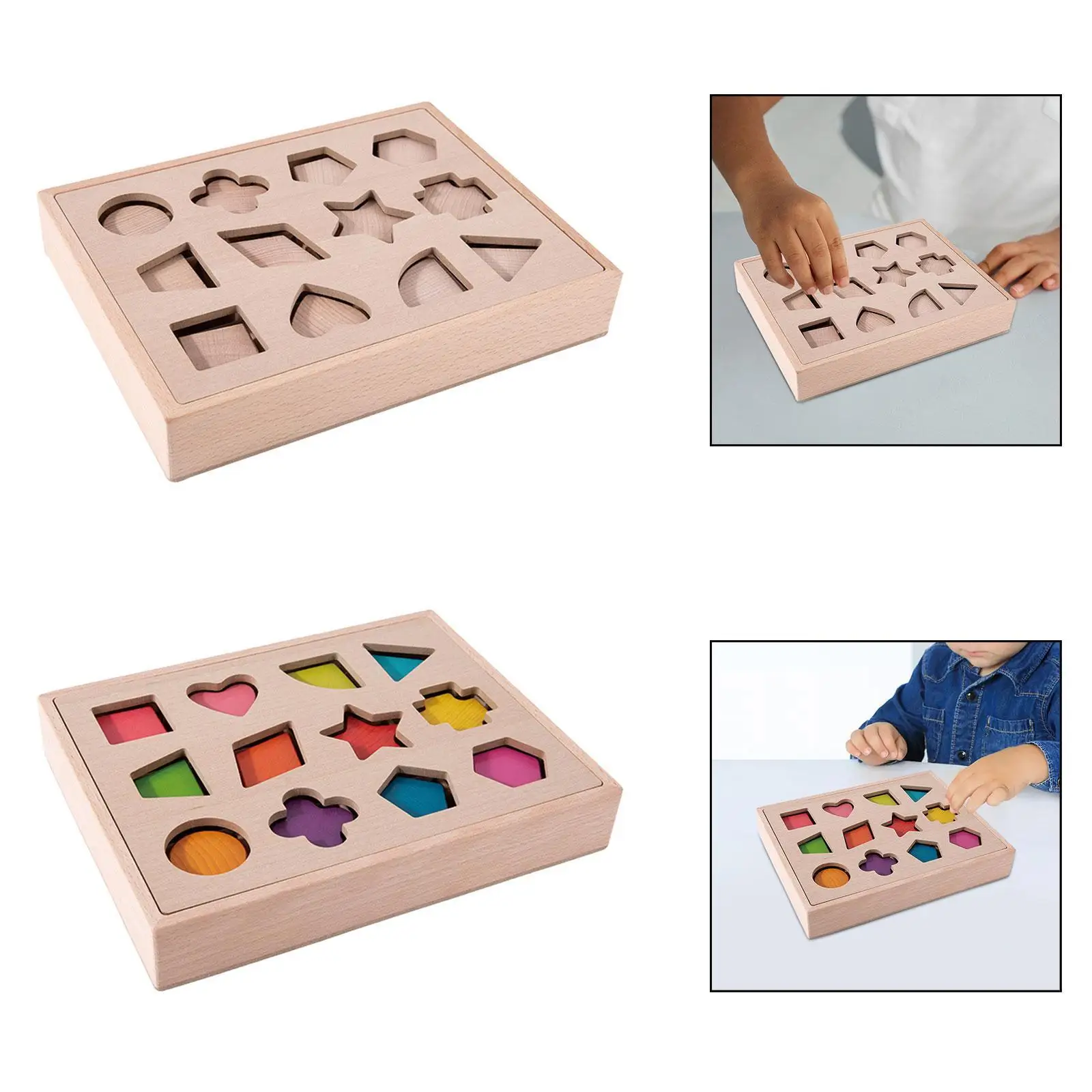 Wooden Shape Sorting Toy Color Recognition for Coordination Children Kids