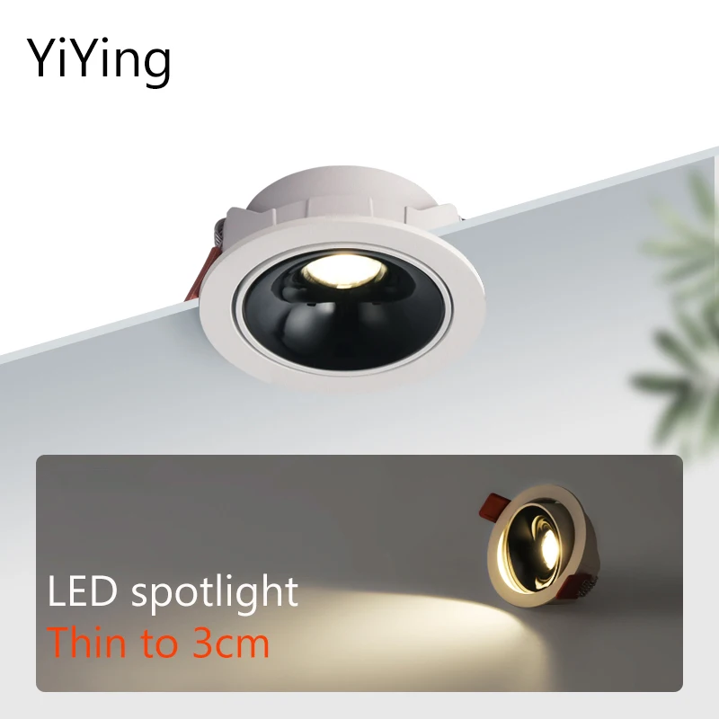 YiYing Led Spotlights Ultra Thin Spot Light Recessed Round Slim COB 3W 7W 10W Downlight 110V 220V Aluminum For Low Ceiling Home