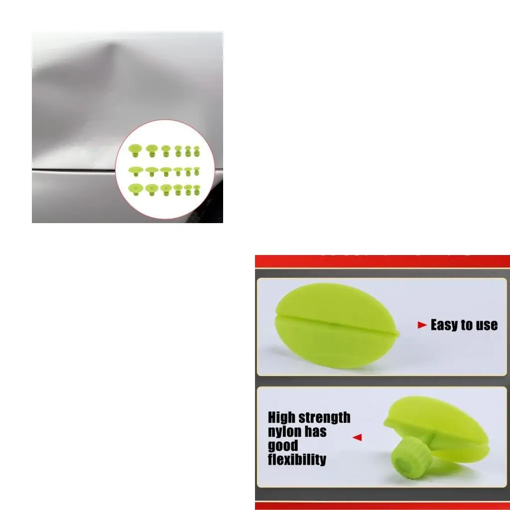 

18Pieces Green Dent Removal Pull Tabs For Efficient Car Body Repair Restoration