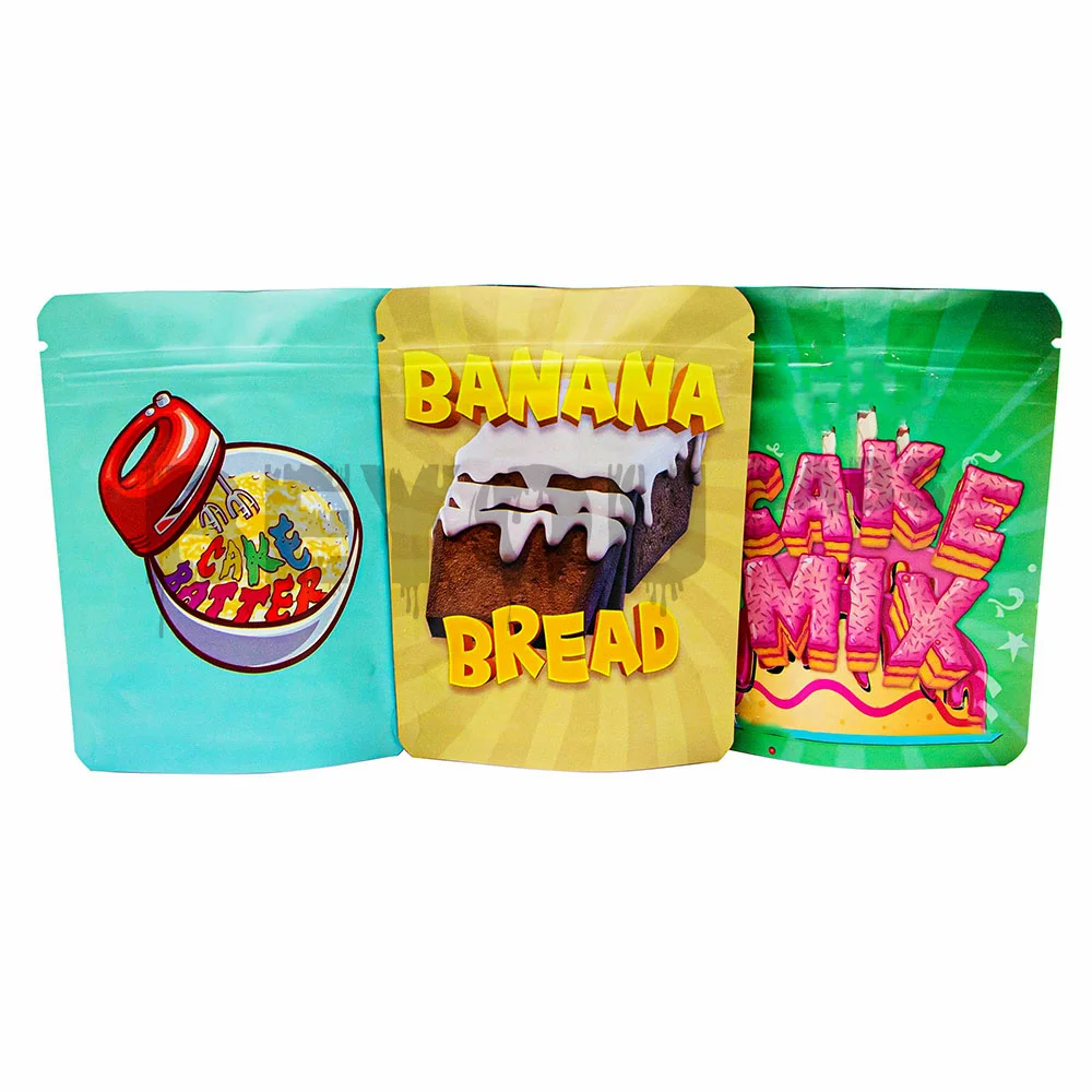 3.54X4.33in Zip Lock Bag Reusable Bags Smellproof Stand Up Empty Package Pouch for Candy Gummy Cookie Food Storage Custom 10PCS