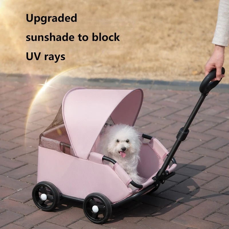 Carrello della spesa pieghevole per animali domestici con ruote da 360 gradi Carrello da viaggio per esterni per cani di piccola taglia