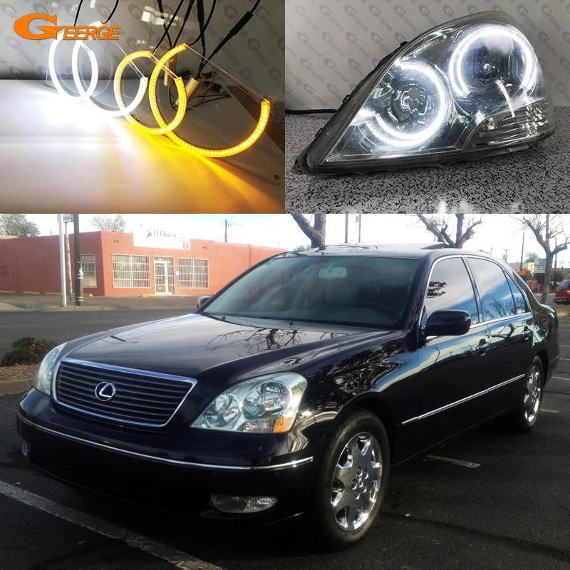 For Lexus LS 430 LS430 Toyota Celsior Pre Facelift 2000 2001 2002 2003 Day Light Ultra Bright SMD LED Angel Eyes Kit Halo Rings
