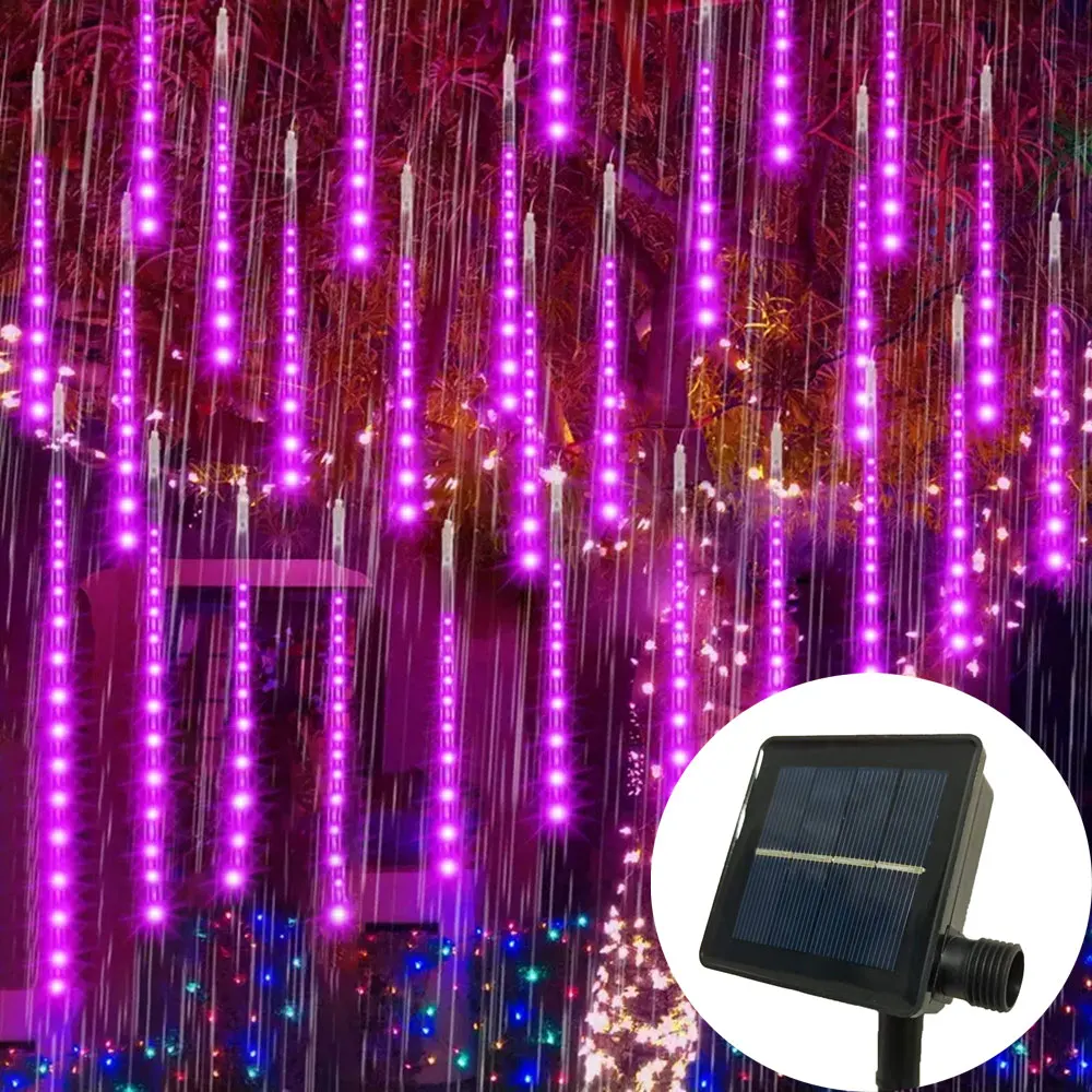 

Solar Meteor Shower Rain Lights 8 Tube 30/50cm LEDs Led Falling Rain Fairy String Light for Xmas Tree Wedding Party Decoration