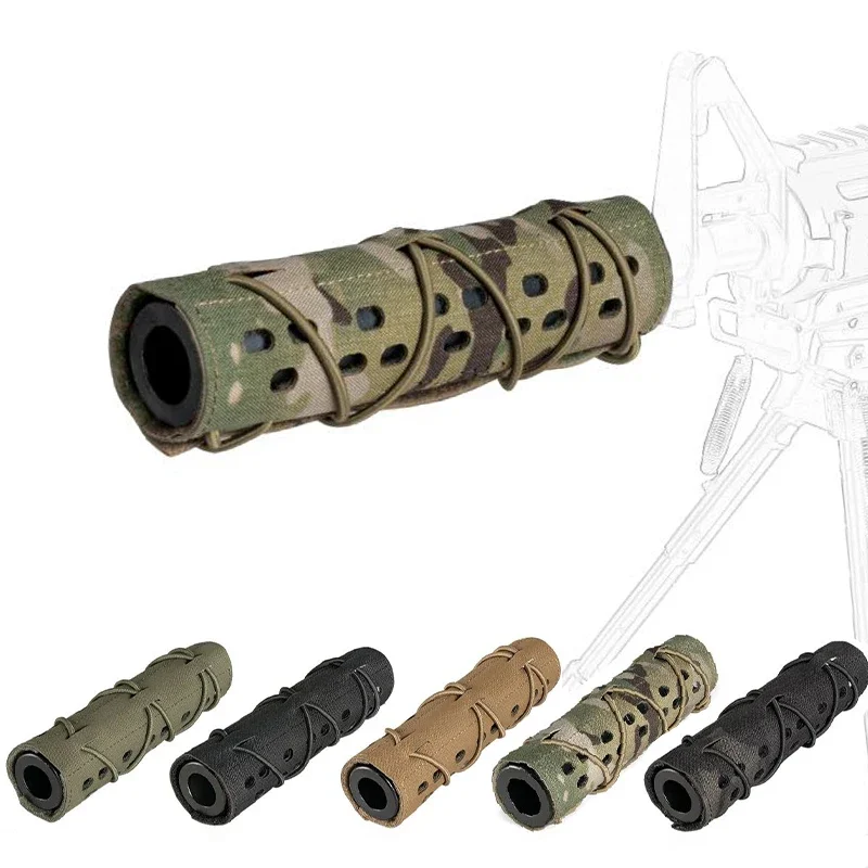 Tactical Gun Protective Case 18CM Outdoor Airsoft Suppressor Cover Fits 1.3-1.75' Diameter Hunting Shooting Accessories