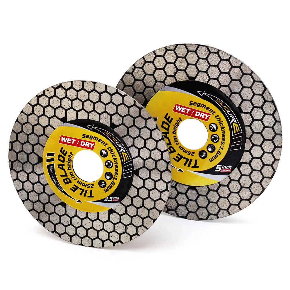 Solidure D115-125mm Porcelain Tile Saw Blade Diamond saw blades Cutting and Grinding for Granite Marble Porcelain Tiles