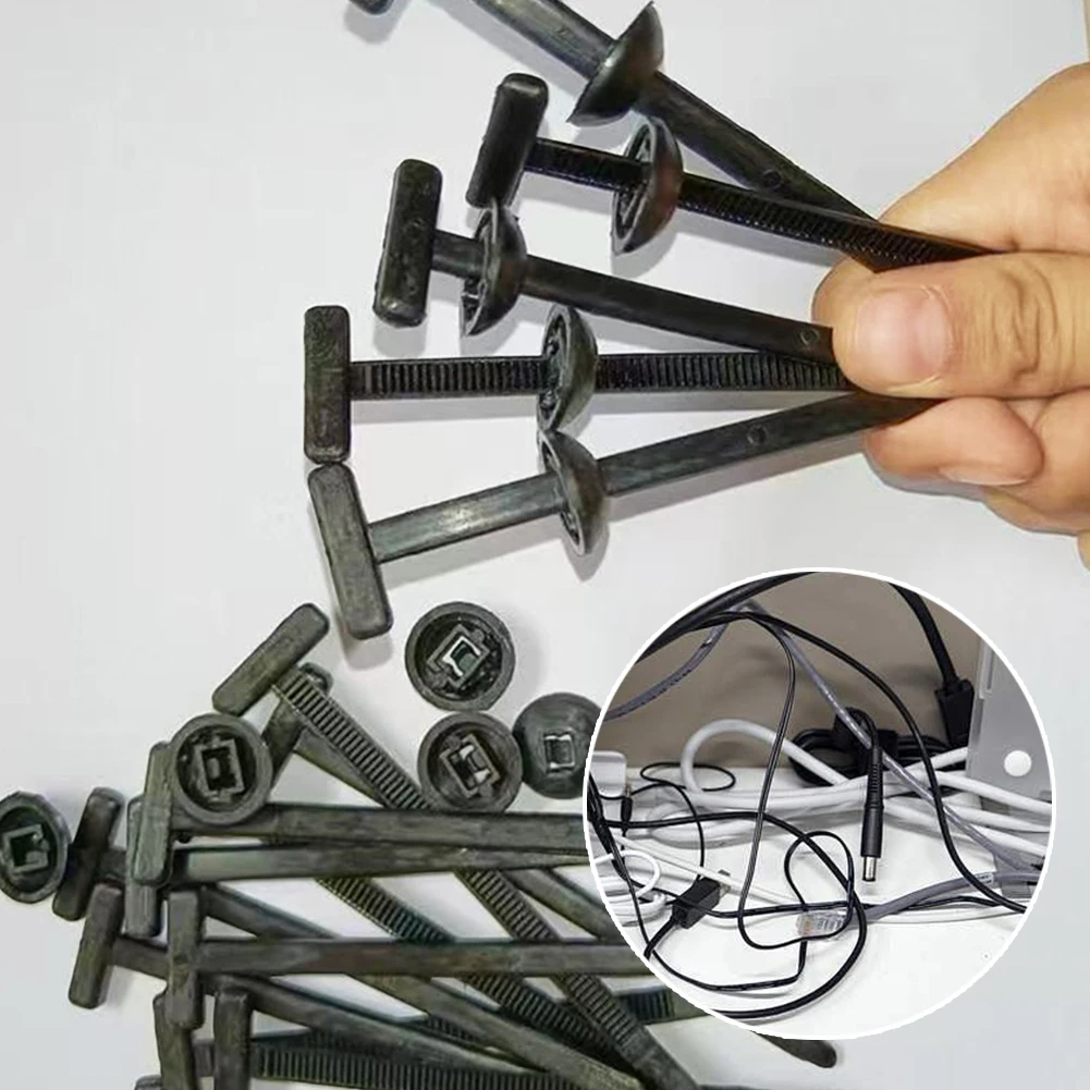 20-200 قطعة النايلون العالمي رباط للكابل مشبك دبوس وزر البريدي العلاقات الذاتي قفل الكابلات الثابتة البريدي التعادل سلك الربط الأشرطة