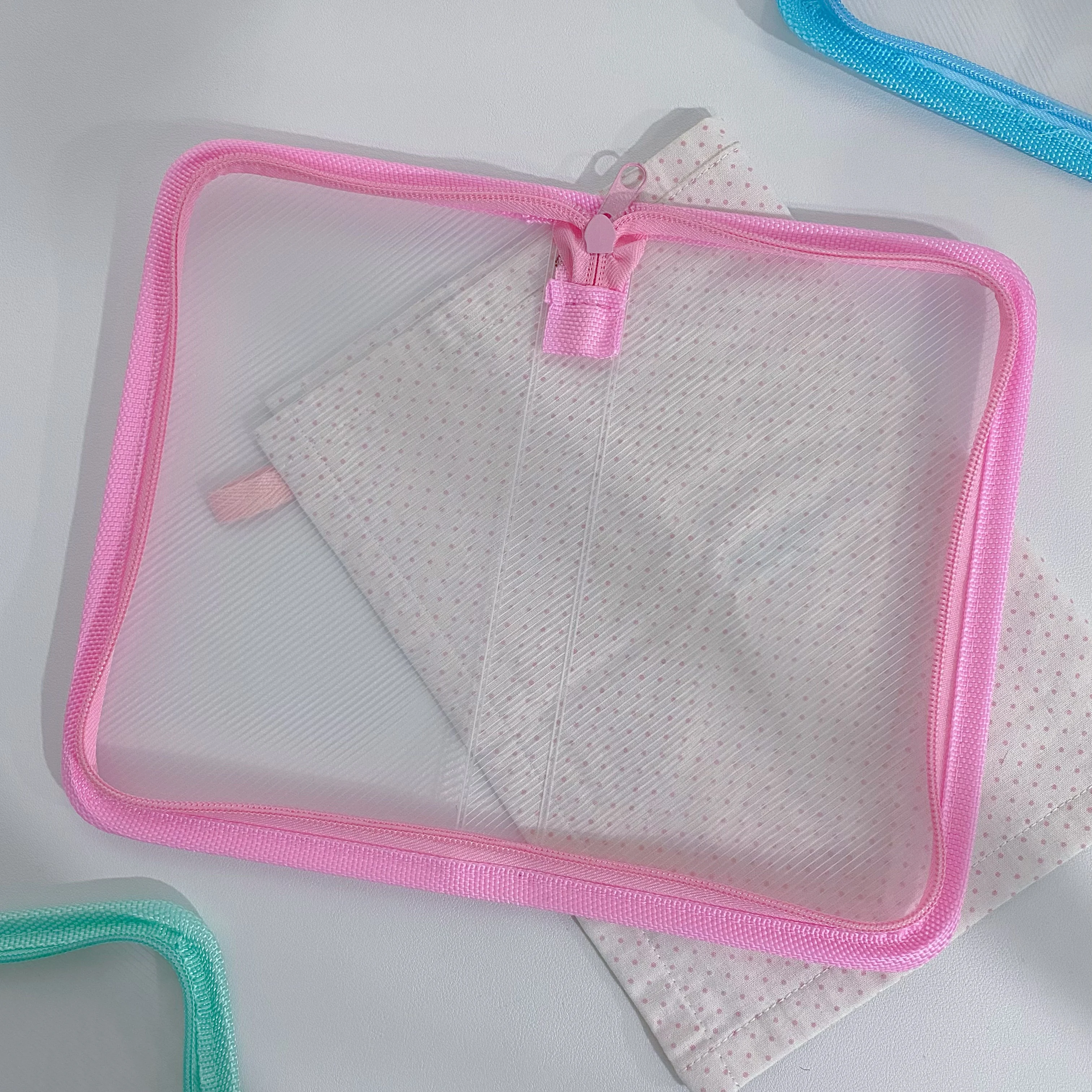A6 Sticker Organizer Transparent Textured PP File Storage Zipper Pouch Stationery Scrapbook Journal Accessories