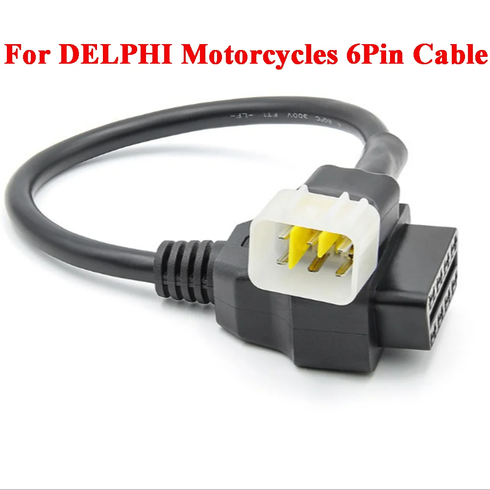 

For BENELLI OBD2 6Pin Diagnostic Plug Adapter Cable for BOSCH and DELPHI ECUs 6Pin to 16Pin OBDII Motorcycles Connector