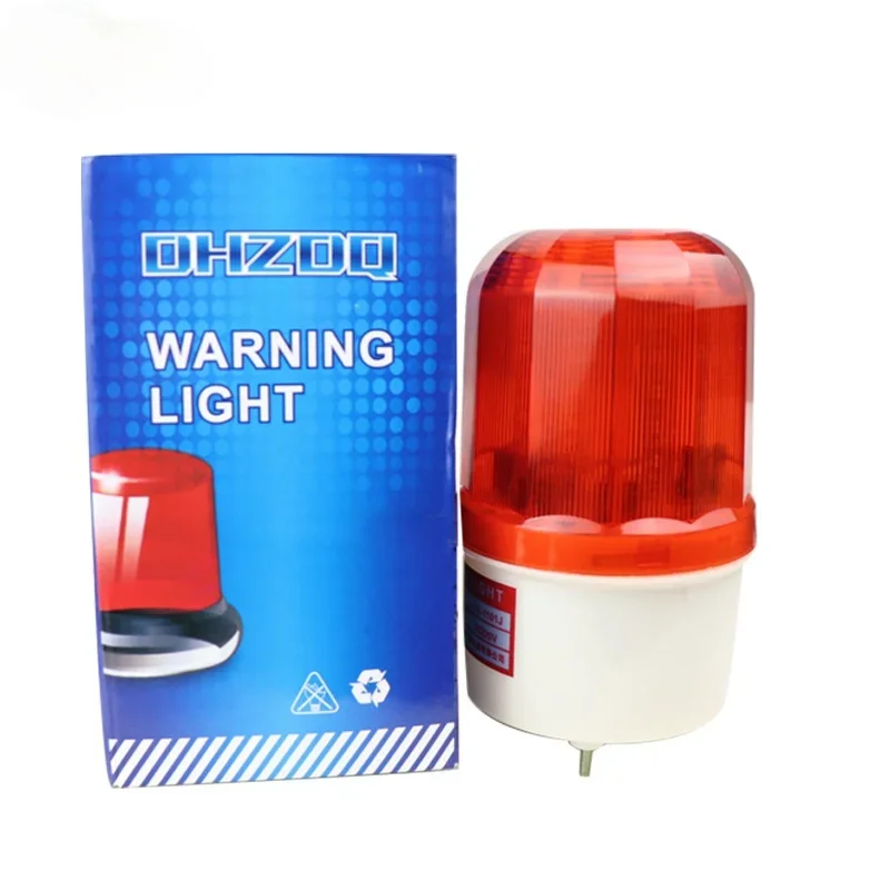 Outdoor Waterproof 12V 24V 110V 220V Four Color Rotating Flashing Light Security Alarm Strobe Signal Warning LED Lamp with Sound