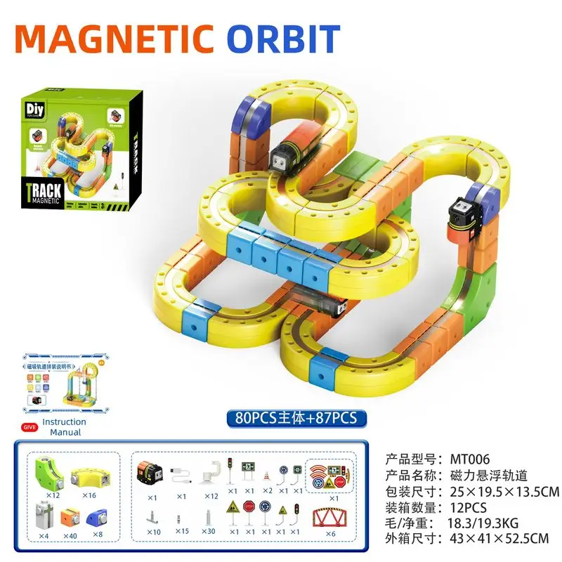 Magnetische elektrische baan racewagen Pull-Back DIY zwaartekrachtglijbaan educatief speelgoed voor kinderen niet-RTR modelvoertuig kerstvakantiecadeau
