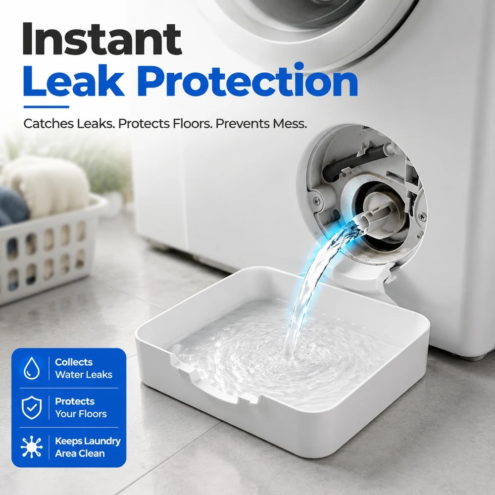 Durable Anti Slip Washer Drip Tray Leak Proof Floor Protection Thick Base Support Collection Pan for Bosch Siemens Home