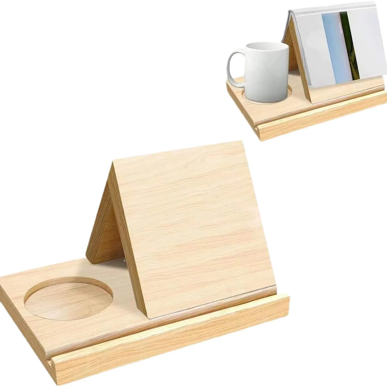 Triangle Wood Book Stand Minimalist Bookshelf Freestanding Book Holder Storage Organizer for Books Home Shelf for Books