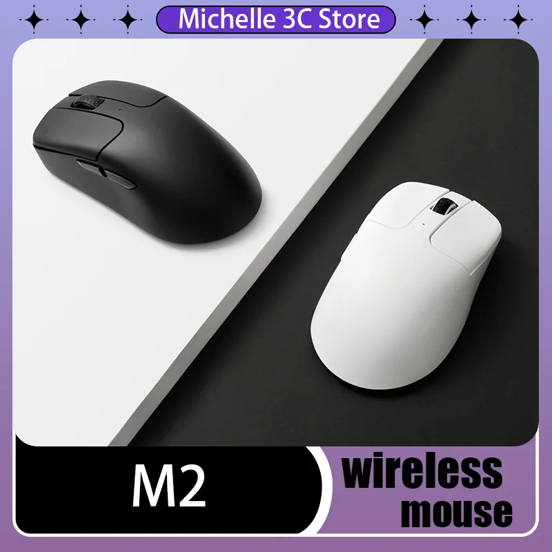 M2 Three-mode Bluetooth Wireless Mouse PAW3395 Computer Office E-sports Game Office Learning 53g Lightweight