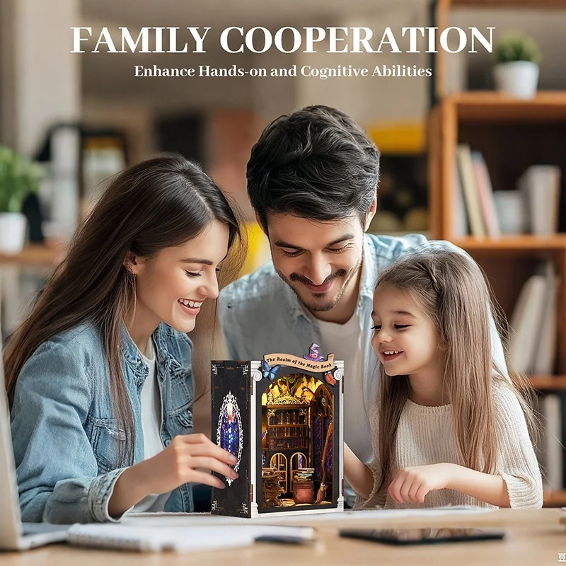 새로운 스타일 DIY 나무 장난감 세트 미니어처 인형의 집 수제 3D 퍼즐 미니어처 하우스 키트 미니 모델 LED 조명 포함