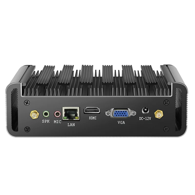 انتل كور i7-5500U 4500U كمبيوتر صغير بدون مروحة ويندوز 10 ويندوز 7 لينكس مكتب الكمبيوتر الصناعي IPC واي فاي جيجابت إيثرنت