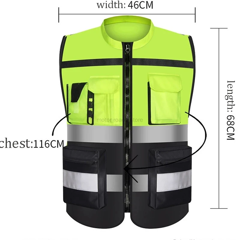 Reflective Vest Safety Running Gear with Pocket Neon Yellow High Visibility for Running Biking Walking Men & Women