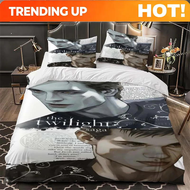 Customize Twilight Fan Art bedding Measuring 53.15-103.94inch, Includes a Duvet Cover And Two Pillowcases. Soft And Comfortable,